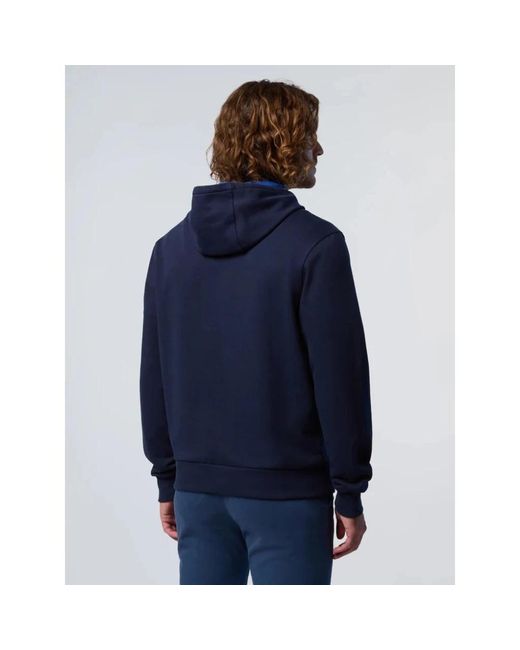 North Sails Hoodies & Sweatvesten ,Blauw ,Katoen Full Zip Hoodie 691085 in het Blue voor heren