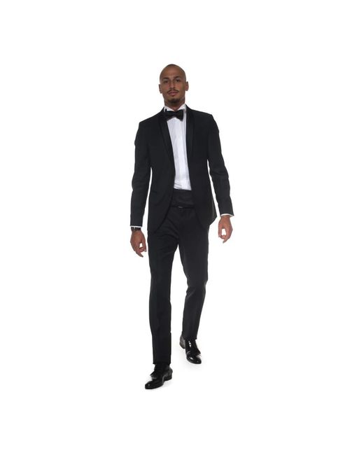 Single Breasted Suits di Paoloni in Black da Uomo