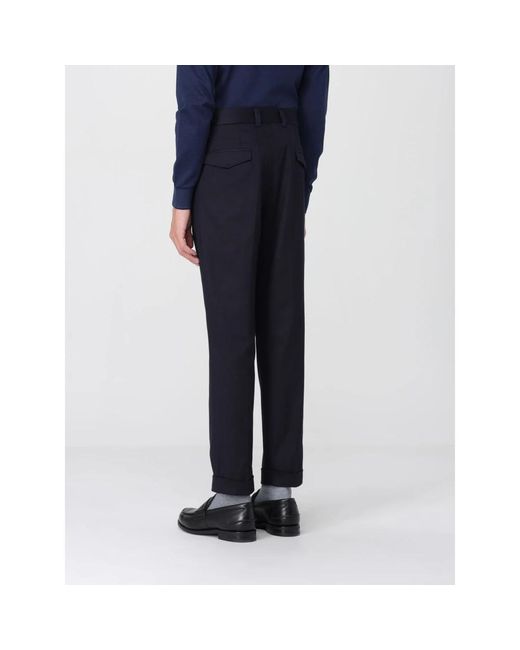 Paolo Pecora Blue Slim-Fit Trousers for men