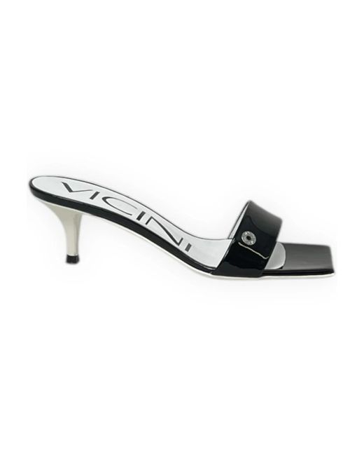 Vicini Metallic Heeled Mules