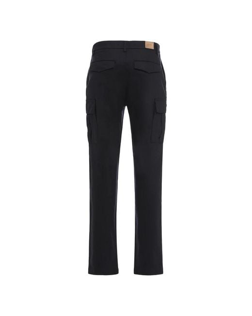 Moorer Black Straight Trousers for men