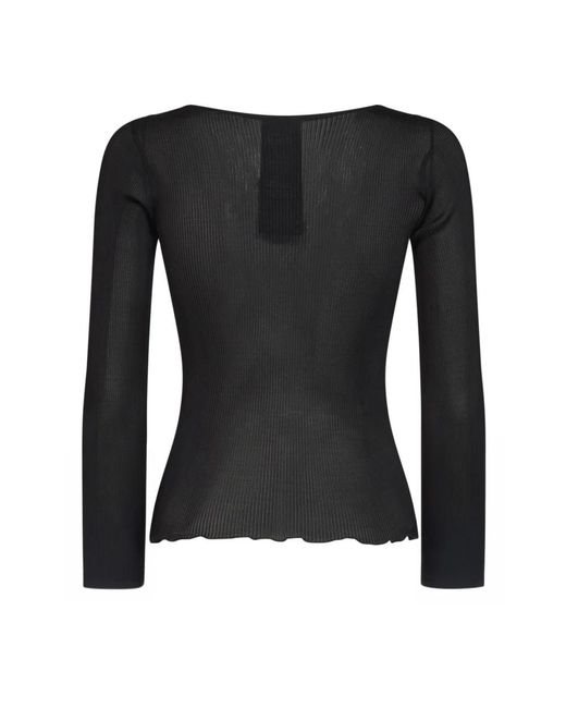 Saint Laurent Black V-Neck Knitwear