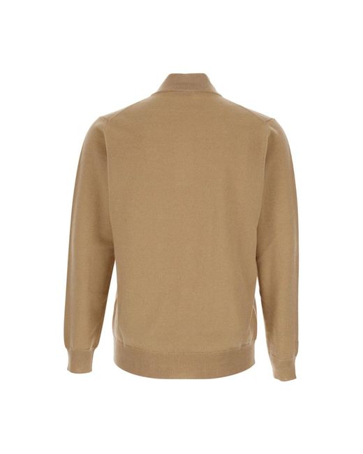 Kangra Beiger Pullover Mit Halbem Reißverschluss-Detail in Natural für Herren