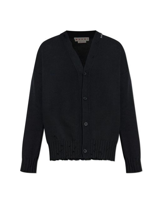 Marni Truien & Vesten ,Zwart ,Katoen Cardigan Met Logo in het Blue voor heren