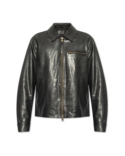 AllSaints Jassen ,Zwart ,Miller Leren Jas in het Black voor heren