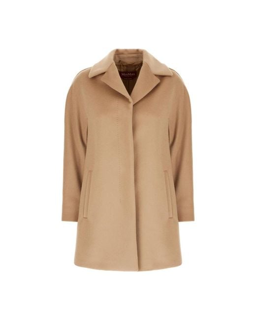Max Mara Single-Breasted Coats in het Brown