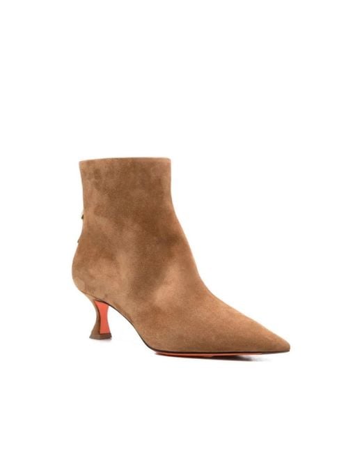 Santoni Brown Heeled Boots