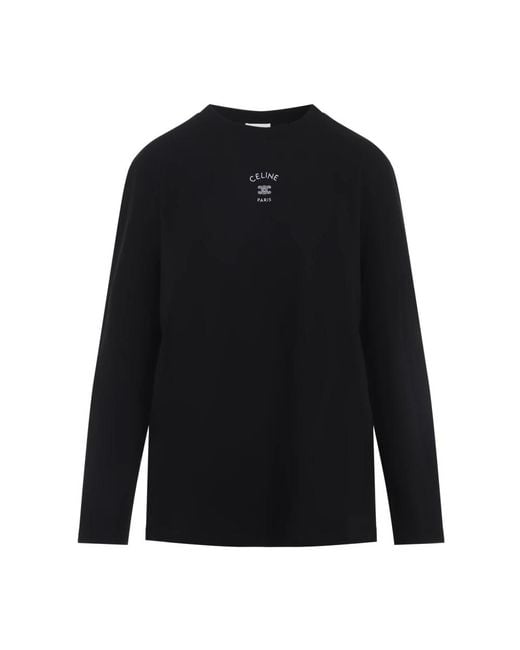 Céline Black Long Sleeve T-Shirts