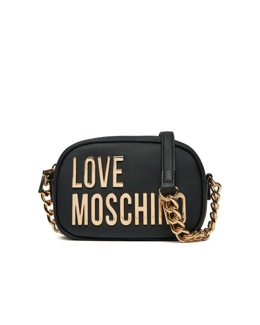Love Moschino Black Stilvolle Across-Body Tasche Mit Sichtbarem Logo