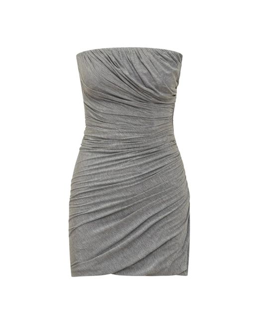 The Attico Gray Short Dresses