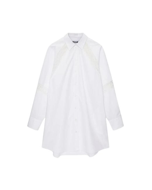MSGM White Shirt Dresses