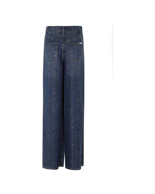 Self-Portrait Jeans ,Blauw ,Katoen Jeans Met Strass-Strepen in het Blue