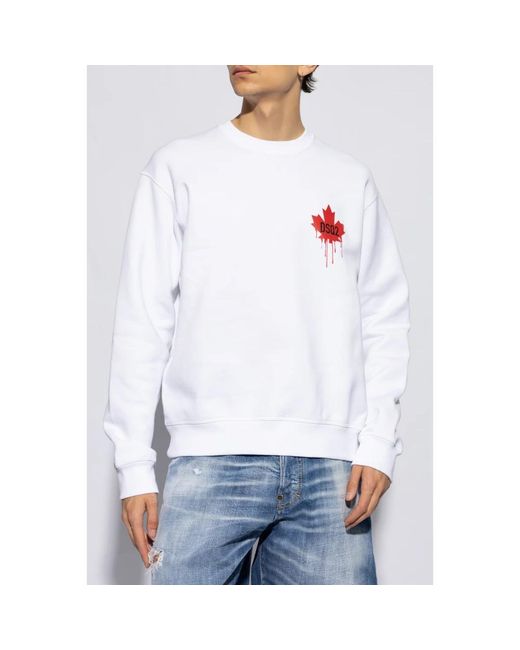 DSquared² Sweatshirt mit logo in White für Herren