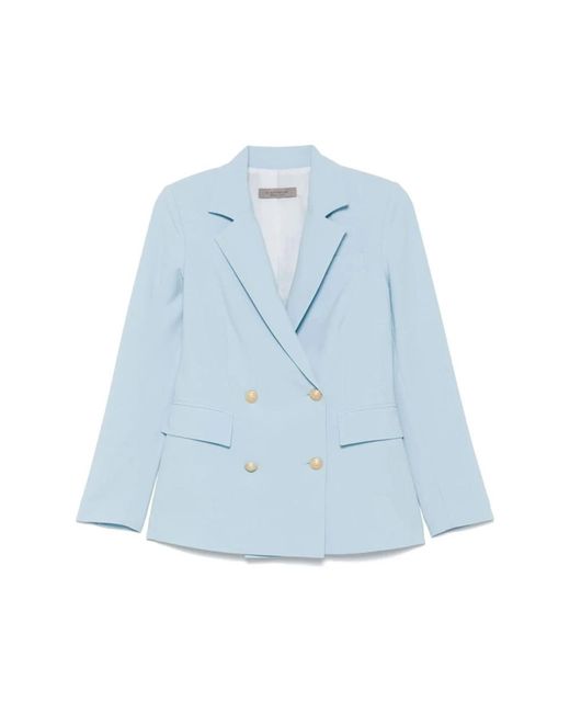 D.exterior Jassen ,Blauw ,Polyester Hemelsblauwe Double-Breasted Blazer in het Blue