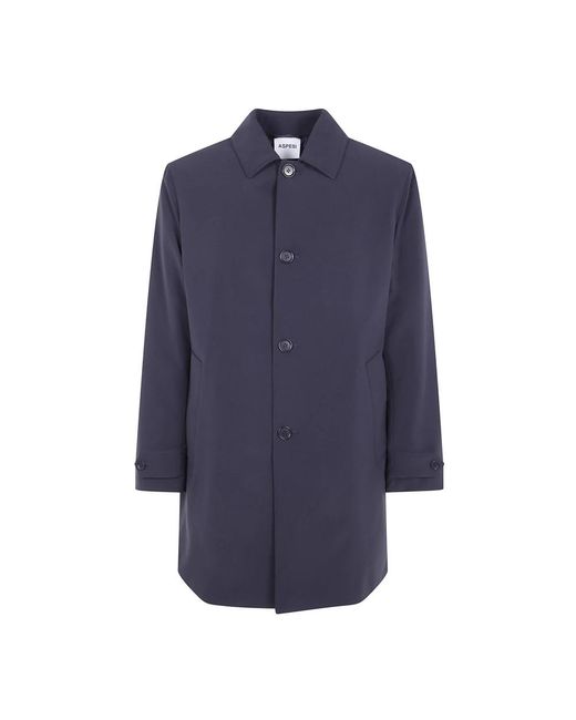 Aspesi Blue Single-Breasted Coats for men