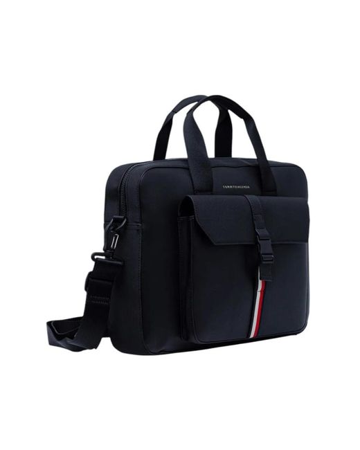 Tommy Hilfiger Herren Blaue Tasche Mit Reißverschlusstaschen in Black für Herren