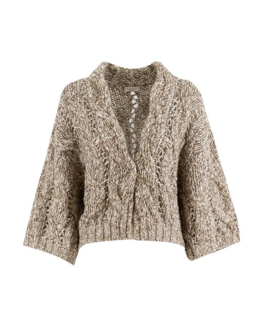 Cardigans Brunello Cucinelli en coloris Brown