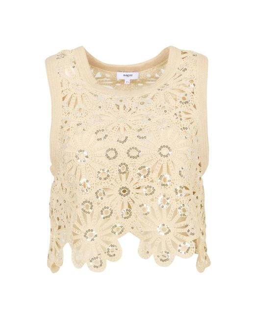 Suncoo Natural Sleeveless Tops