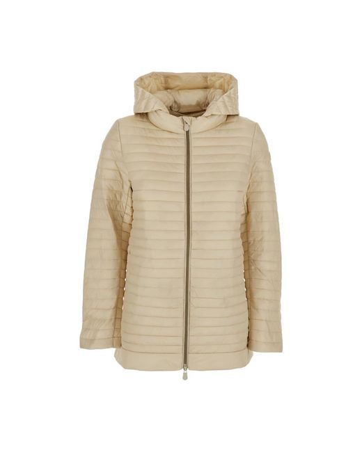Save The Duck Jassen Donsjas Met Logopatch in het Natural