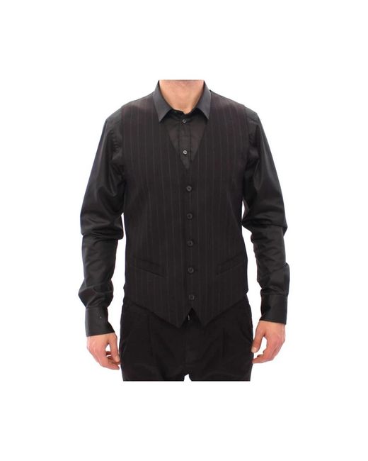 Dolce & Gabbana Black Waistcoats for men