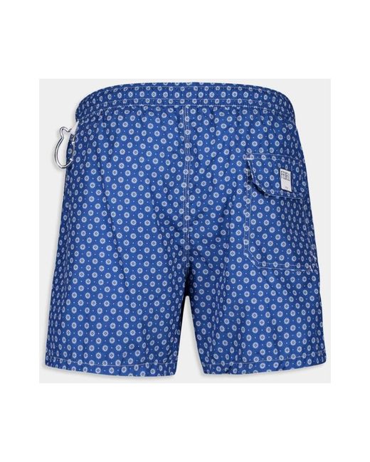 Fedeli Badmode ,Blauw ,Polyester Blauwe Bloemenpatroon Zwembroek in het Blue voor heren