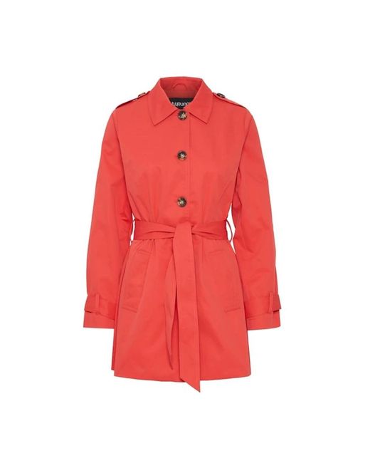 B.Young Red Trench Coats