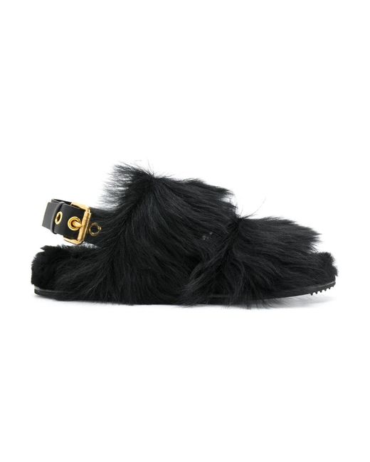 Car Shoe Black Flat Sandals