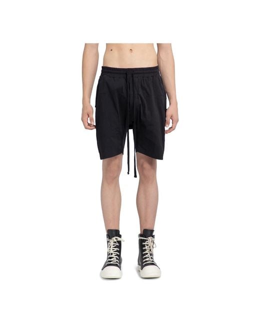 Thom Krom Schwarze stretch-baumwoll-nylon-shorts,schwarze stretch drop crotch shorts in Black für Herren