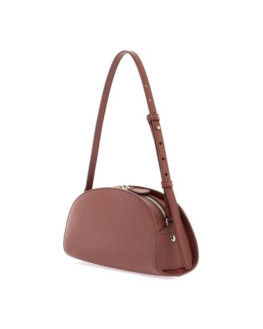 A.P.C. Purple Strukturierte demi-lune schultertasche