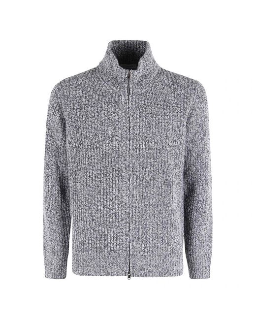 Kangra Truien & Vesten ,Grijs ,Wol Maglia Full Zip in het Gray voor heren