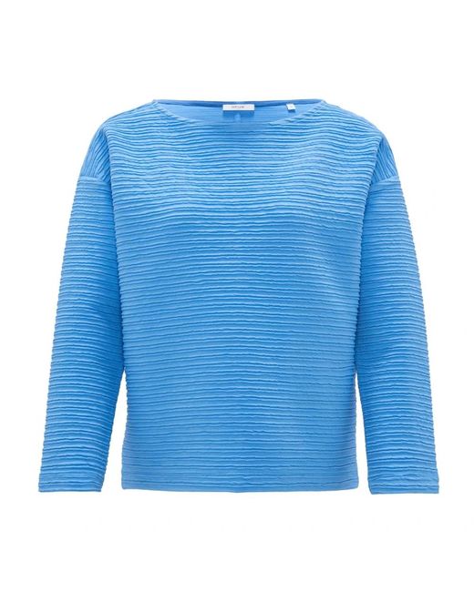 Opus Gestreepte Box Top in het Blue