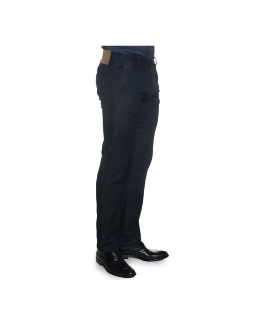 Canali Blue Straight Jeans for men