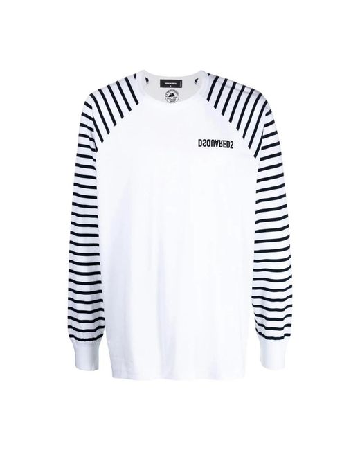 DSquared² White Long Sleeve Tops for men