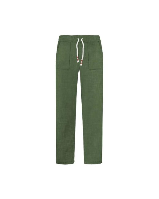 Mc2 Saint Barth Green Straight Trousers for men