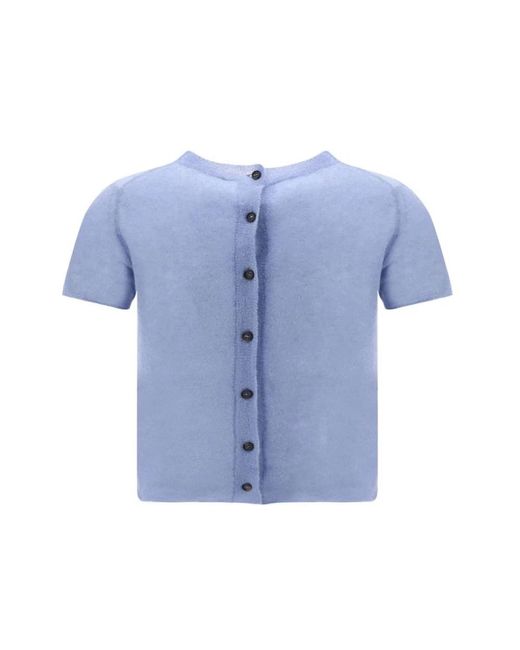 Haikure Alpaca T-Shirt Met Knoopsluiting in het Blue