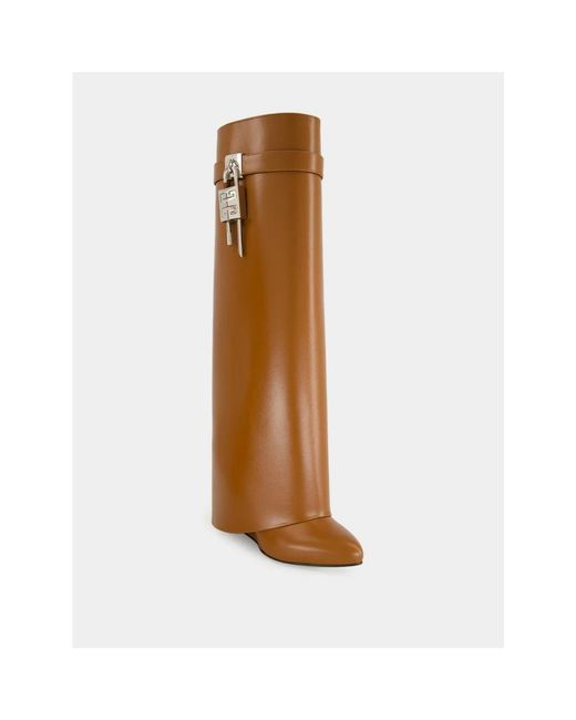 Givenchy Brown Shark Lock Boots