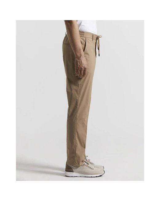 Slim-Fit Trousers di Peserico in Natural da Uomo