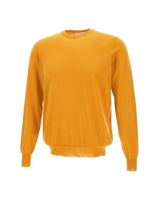 FILIPPO DE LAURENTIIS Yellow Round-Neck Knitwear for men