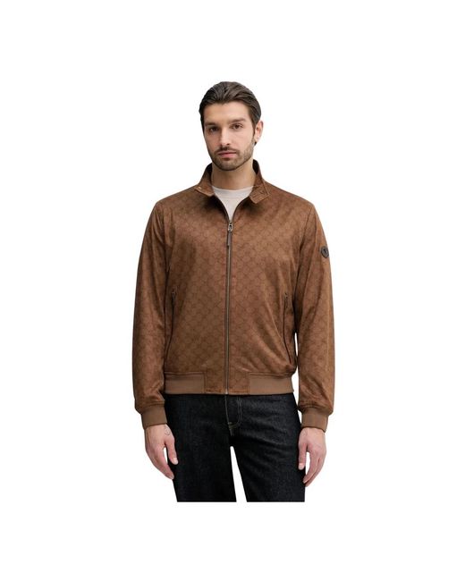 Joop! Jassen ,Bruin ,Polyester Patroon Ritsjack in het Brown voor heren