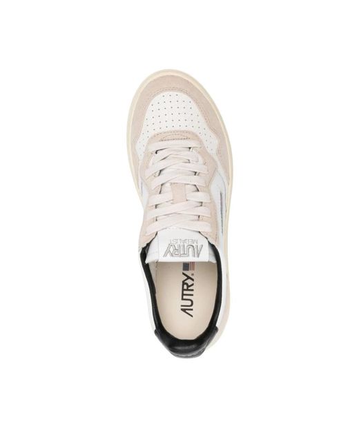 Autry White Sneakers mit rissigem effekt und logo-details