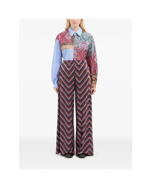 Pierre Louis Mascia Multicolor Wide Trousers