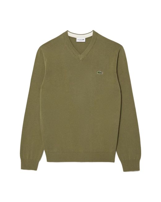 Lacoste Green V-Neck Knitwear for men