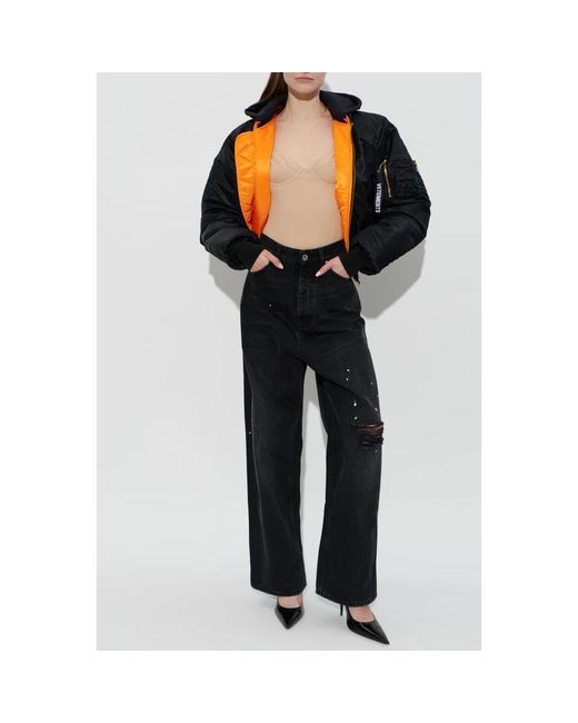 Vetements Tops ,Leer Bodysuit Met Lange Mouwen in het Natural