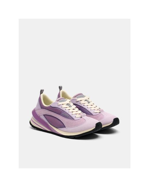 HOFF Schoenen ,Paars ,Leer Park Sneaker in het Purple