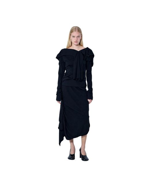 Yohji Yamamoto Blue Midi Skirts