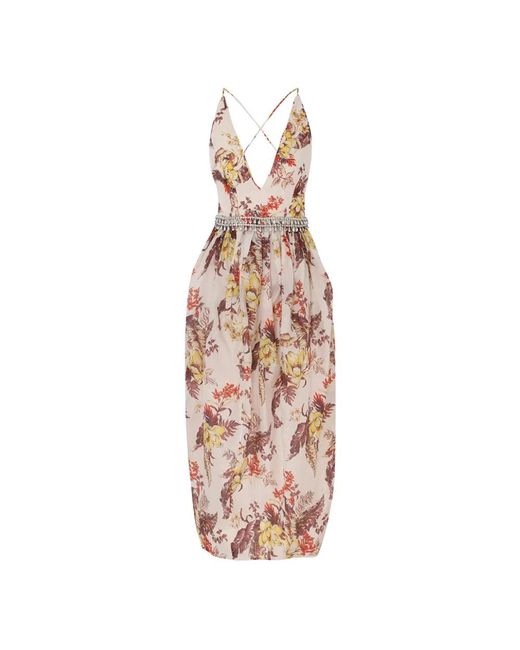 Zimmermann Kleedjes ,Veelkleurig ,Katoen Matchmaker Tulip Dress in het Pink