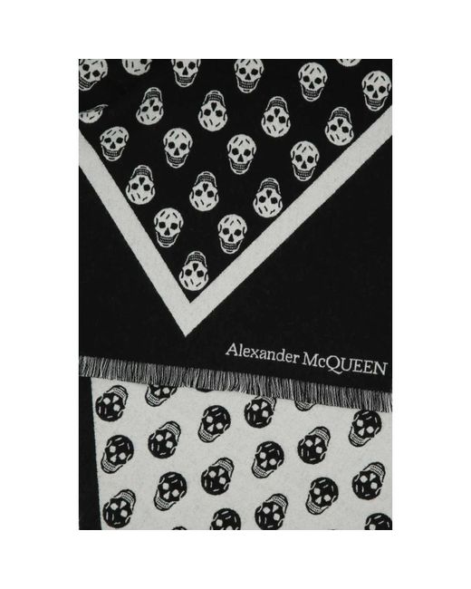 Alexander McQueen Gestickter Wollschal in Black für Herren