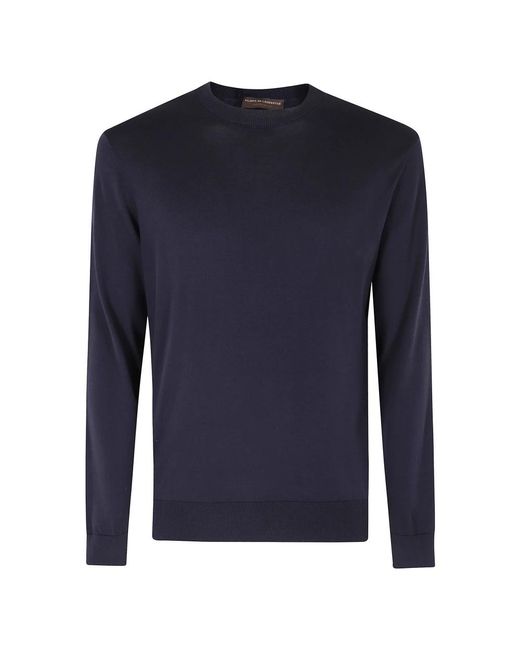 FILIPPO DE LAURENTIIS Blue Round-Neck Knitwear for men