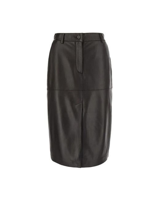 P.A.R.O.S.H. Gray Leather Skirts