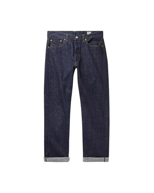 Orslow Blue Straight Jeans for men